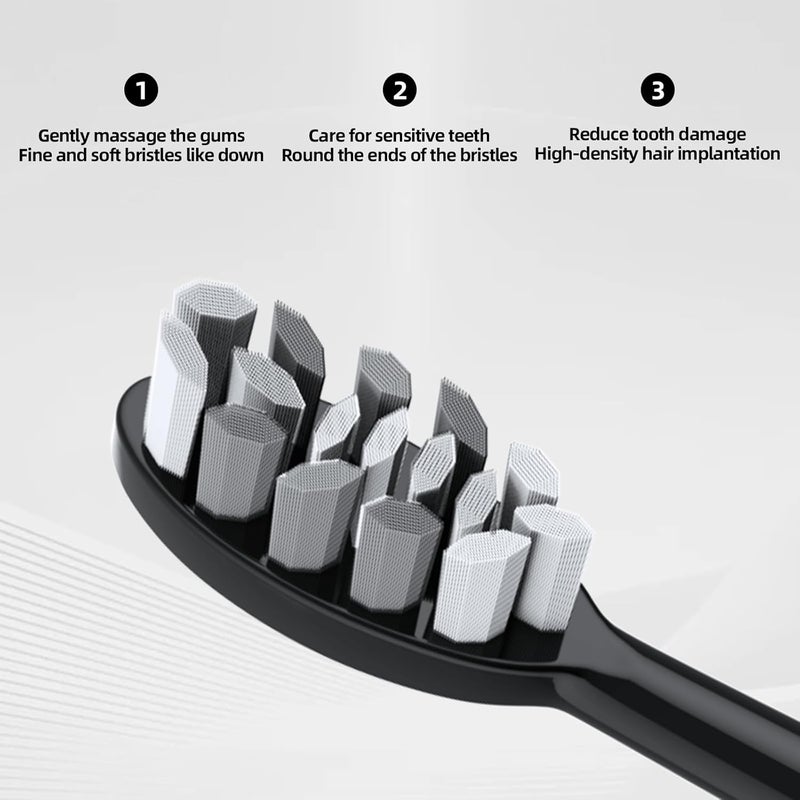 Seapeoa Adult Sonic Electric Toothbrush with 10 Brush Heads, Travel case, and Wall Bracket, Suitable for Both Adults and Children, IPX8 Waterproof, USB Charging, 42000VPM, Black - Image 5